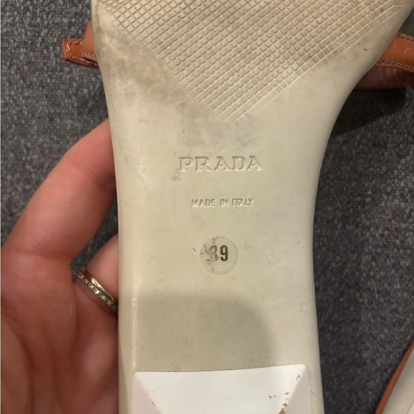 Prada Summer Orange Trim Mule Kitten Heel - Picture 5 of 5